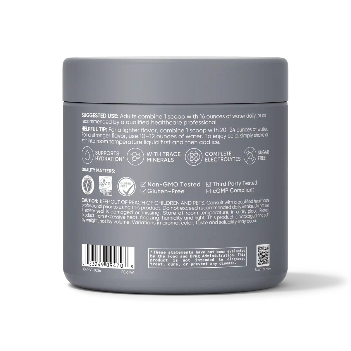 Hydrate Electrolytes Salted Pink Grapefruit (45 servings)