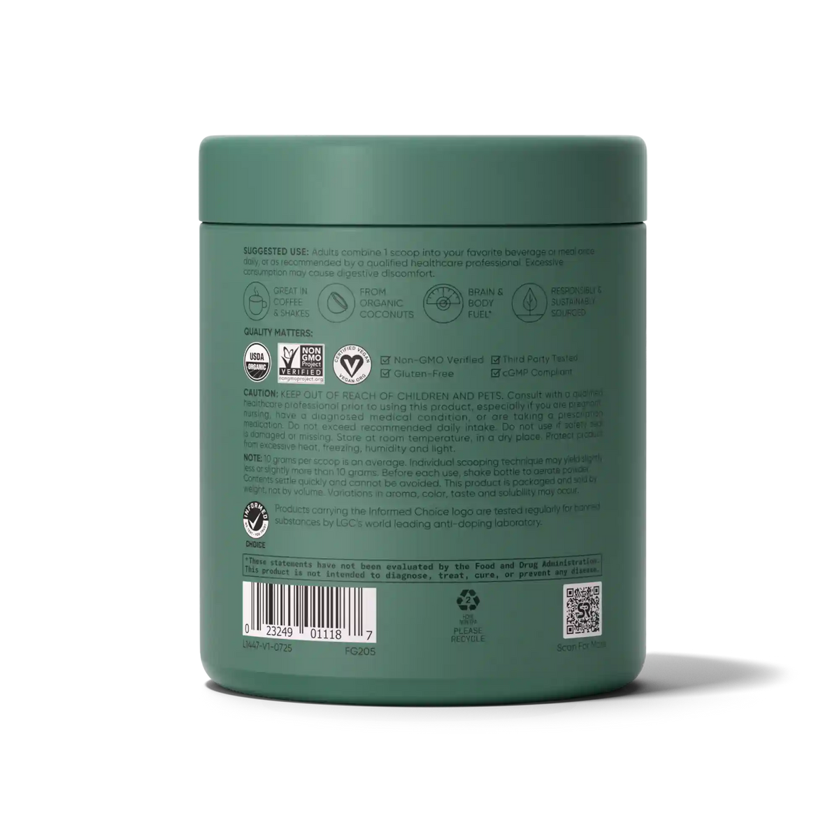 MCT Oil Powder Organic Unflavored (30 servings) - 10.6oz